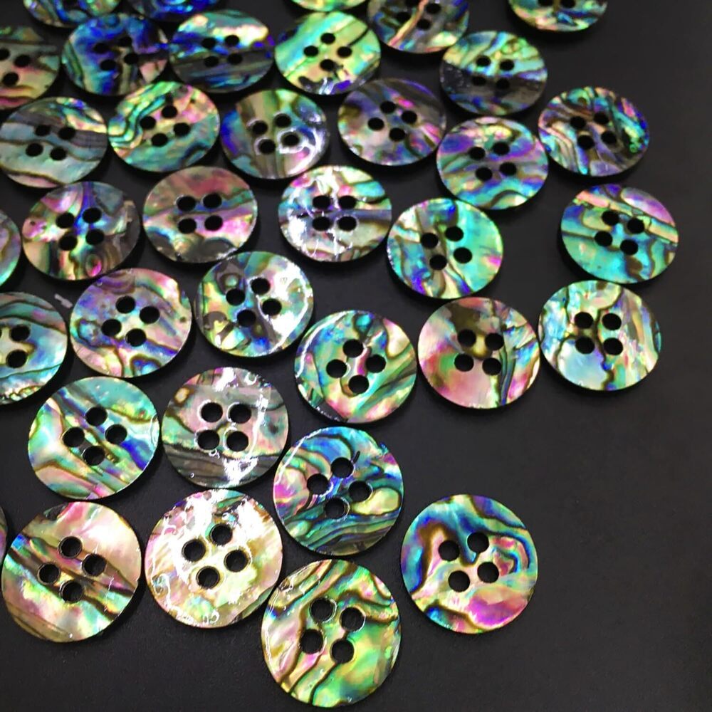 1504 30PCS Abalone Shell Buttons Abalone Shell Beads Natural Abalone Flat